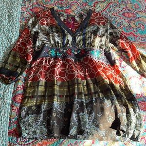 Johnny Was 100%Silk Blouse Large